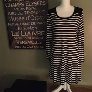 NWT Style & Co. Black & White Striped Tunic